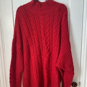 Ava&Viv Plus Size Red Pullover Sweater